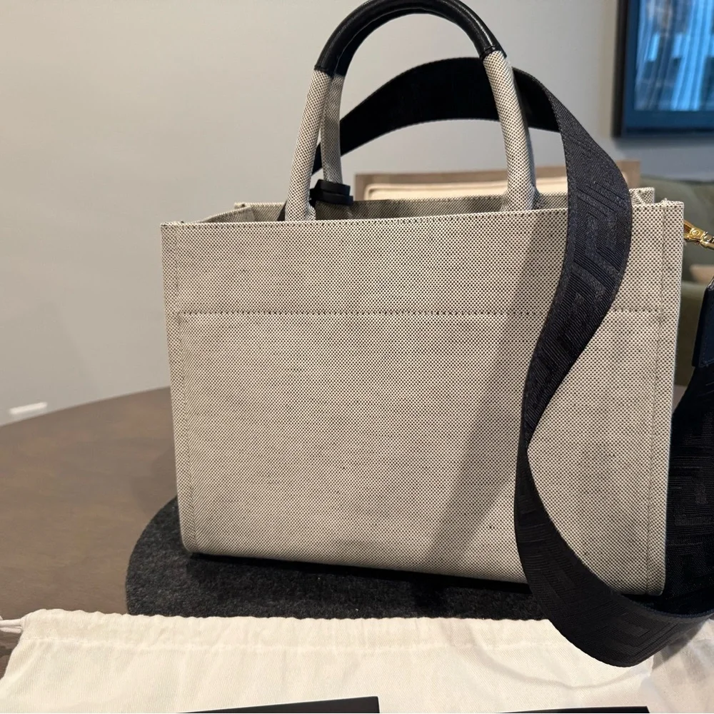 Versace Gray and Gold Canvas Tote Bag - Picture 9 of 9